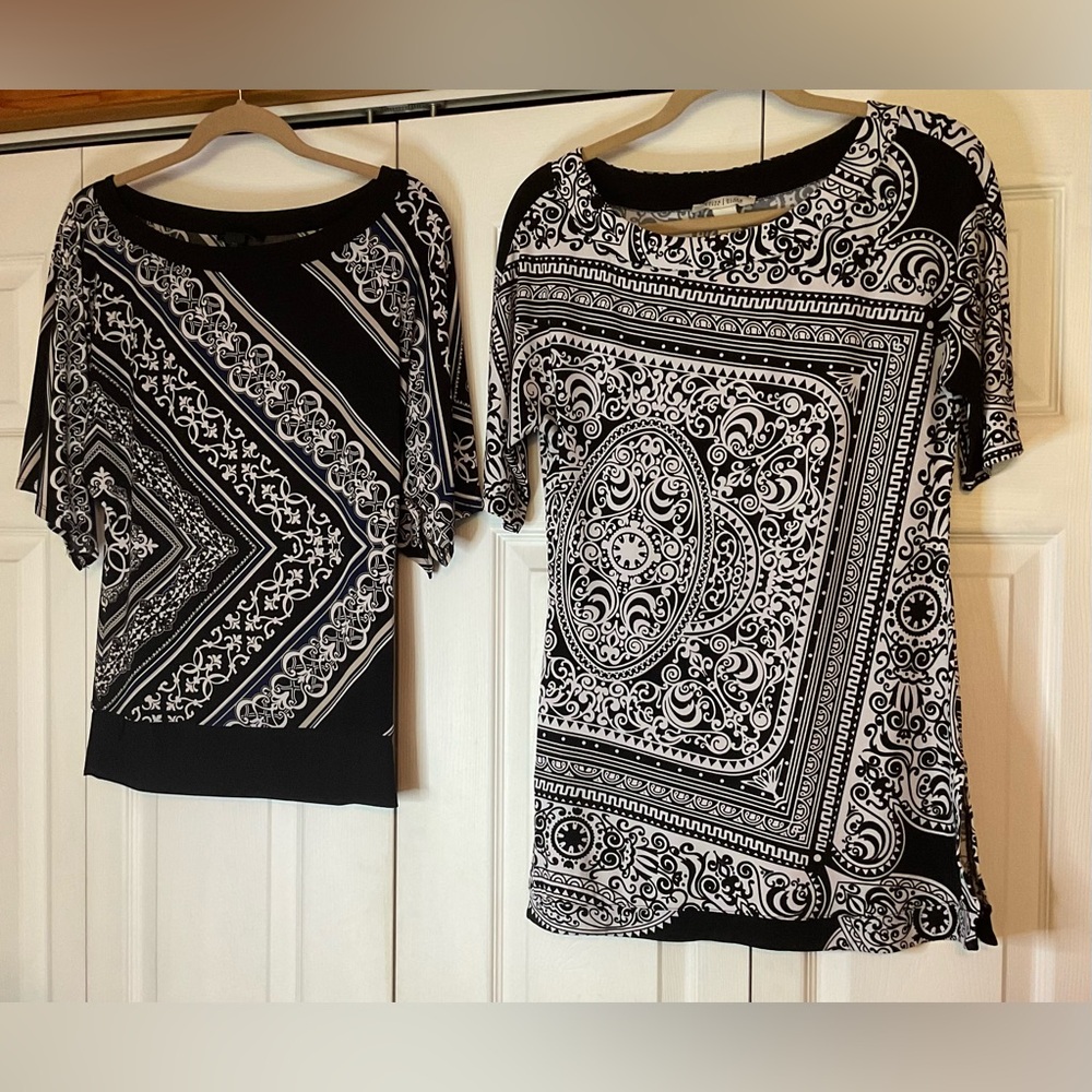 Bundle White House Black Market Black White Tunic 2‎ Tops Dress Small